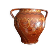 Antique Enameled Orciolo Majolica Vase Central Italy 19th Century