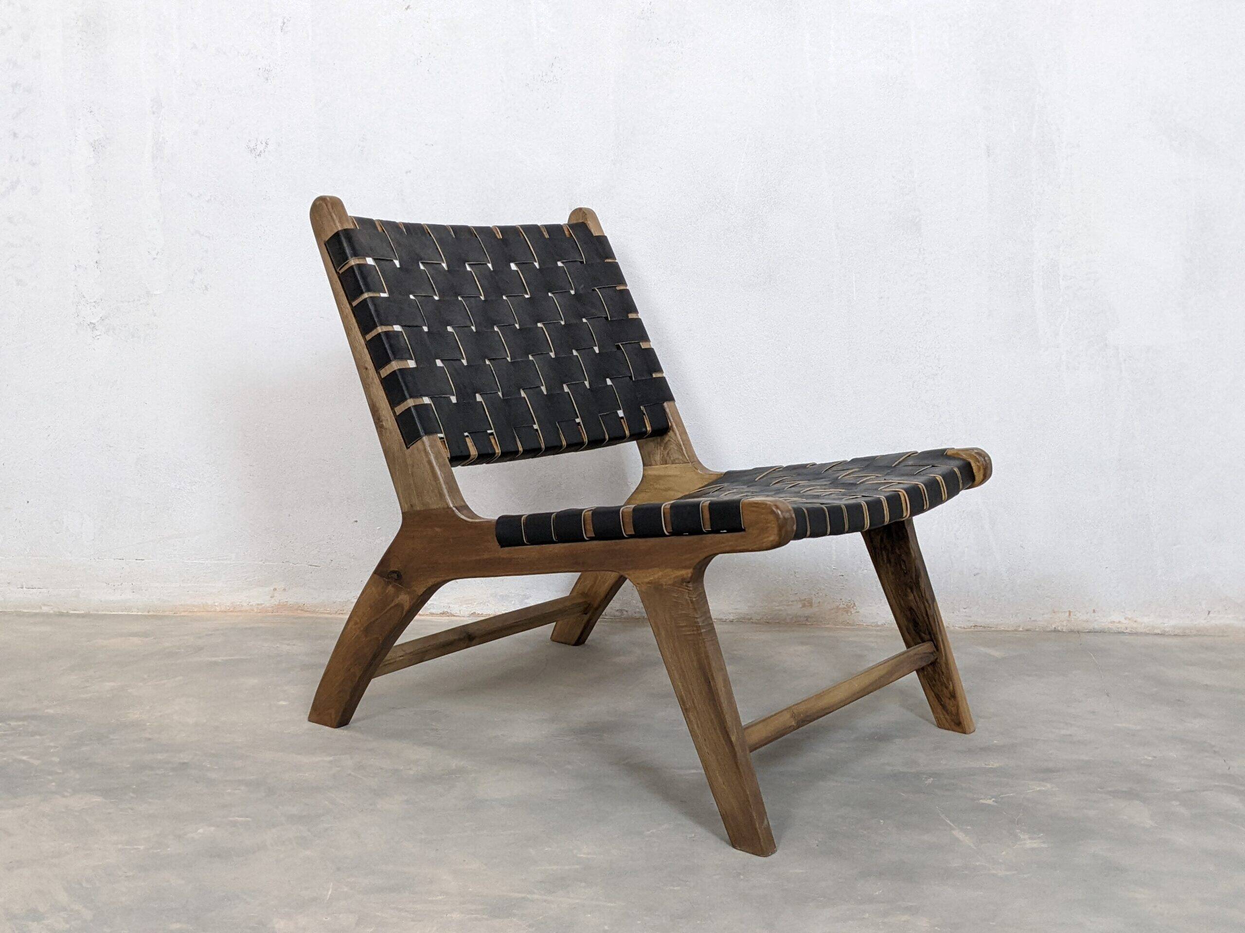 Handcrafted Moroccan leather armchair