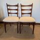 Pair of vintage wood and corduroy chairs