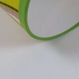 Large conical lampshade, recently made with vintage fabric.