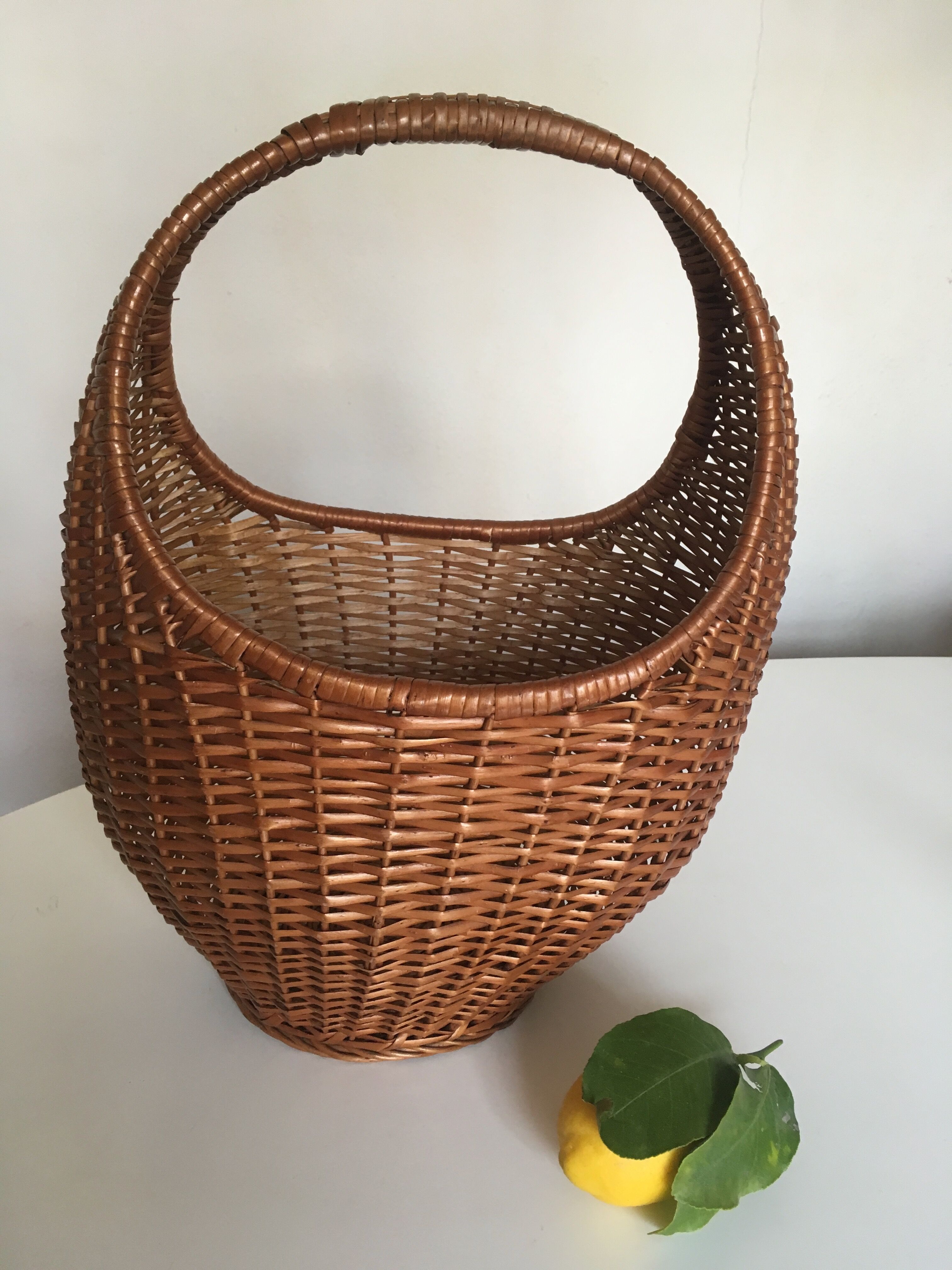 Wicker basket 1960s 45cm