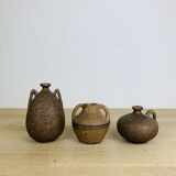 Trio of vintage stoneware vases