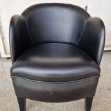 Pair of armchairs in imitation leather