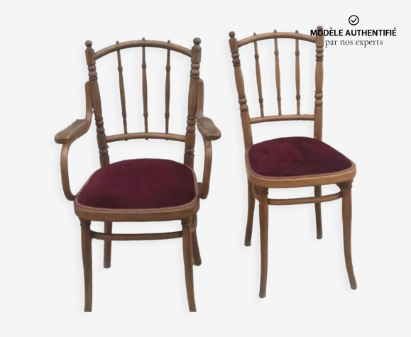 Paire de chaises anciennes Thonet fin XIX