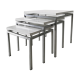 Modern white nesting tables from the 1960s