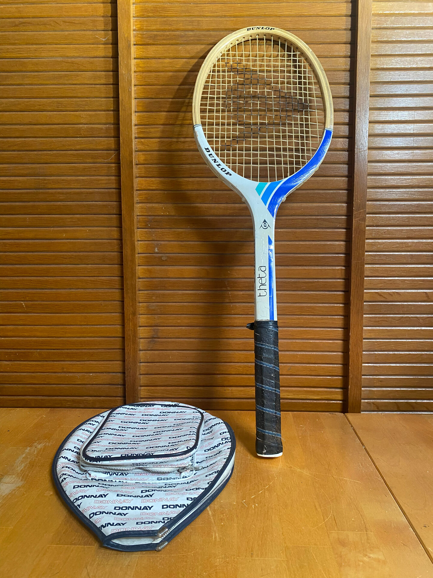 Vintage dunlop wooden tennis racket + donnay cover
