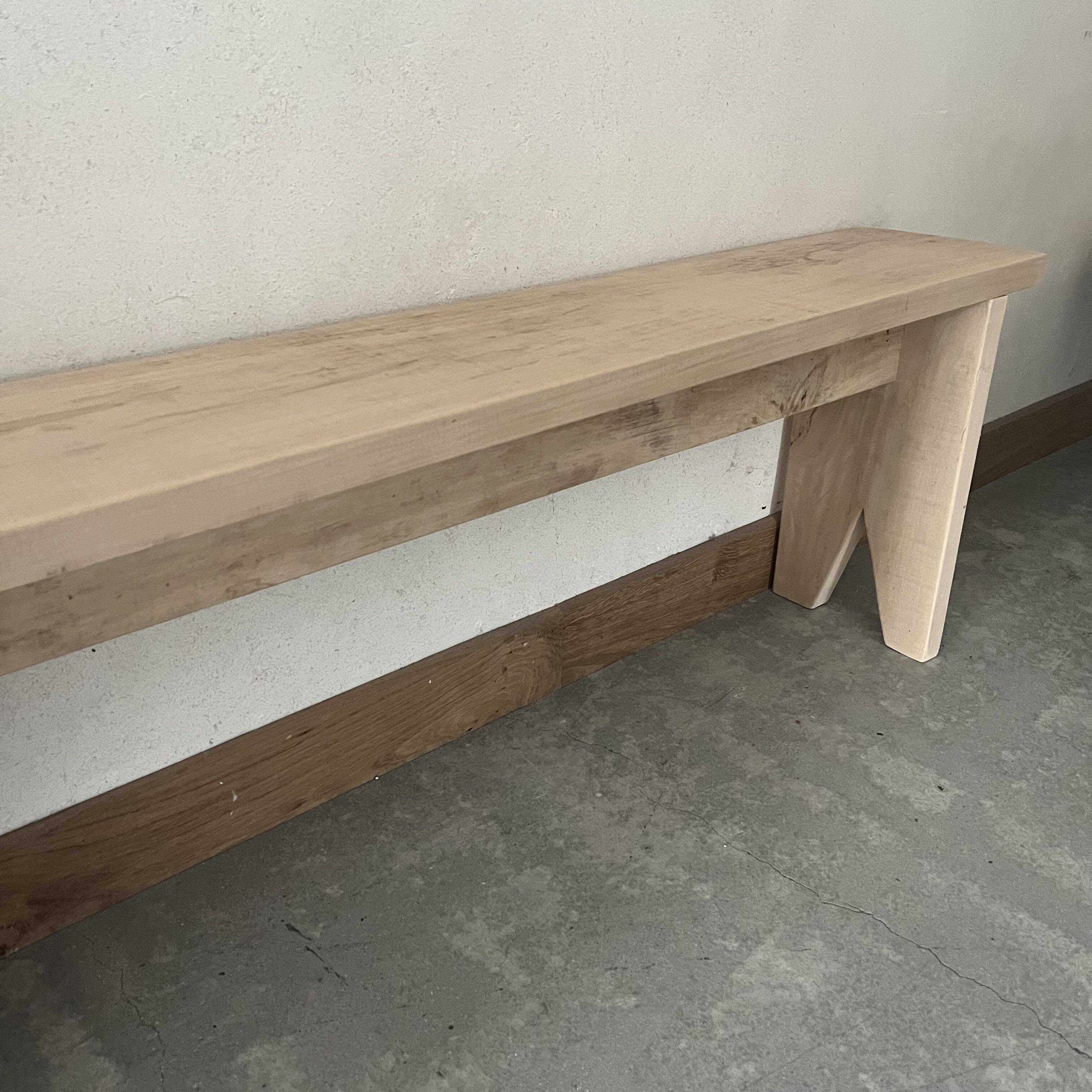 Small bench in raw wood