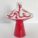 Vase vintage 1950 ceramique rouge italienne 50s retro spaghetti rockabilly