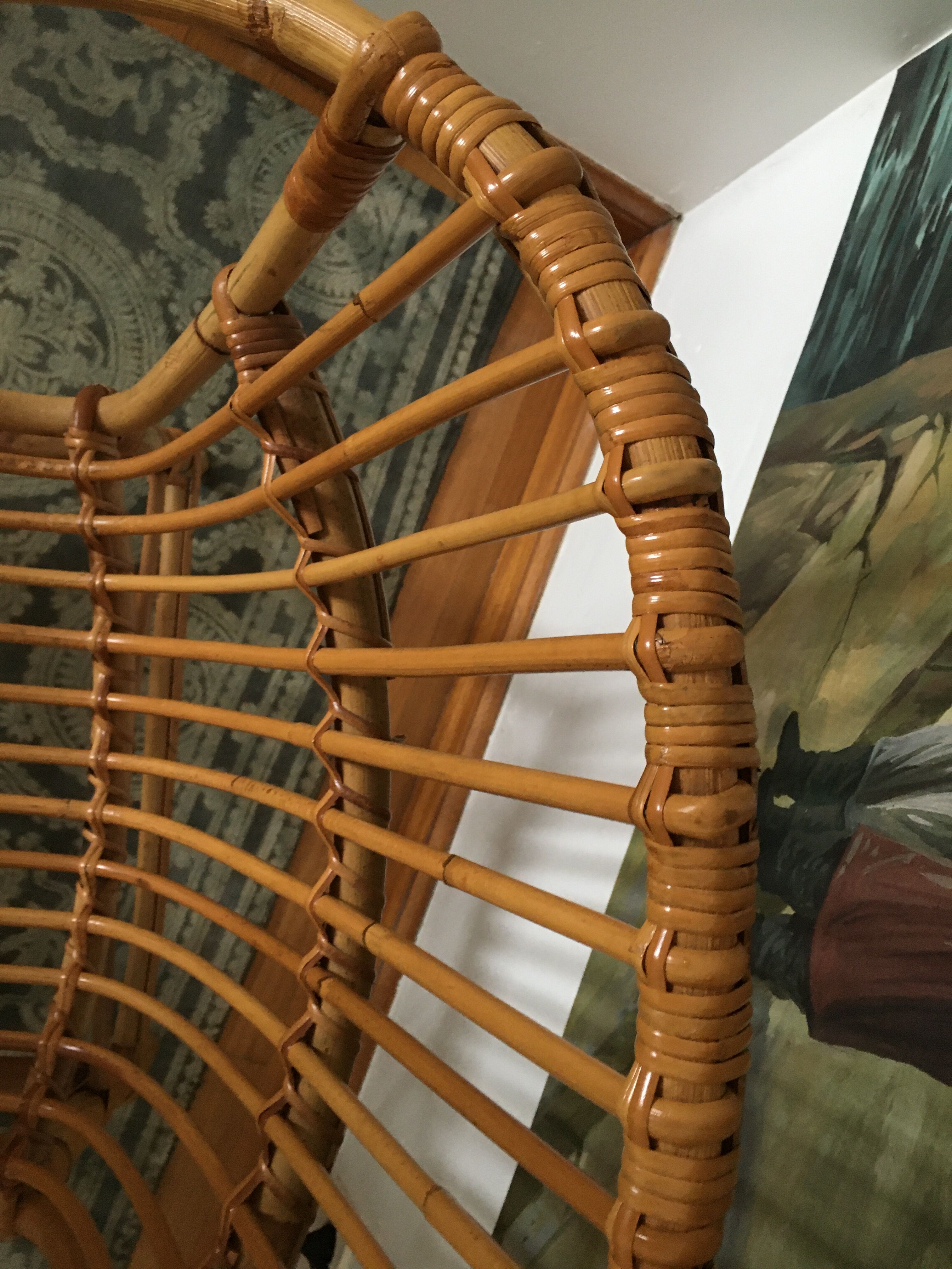 1960 rattan basket chair