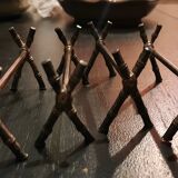 4 silver metal knife holders