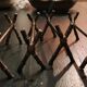 4 silver metal knife holders