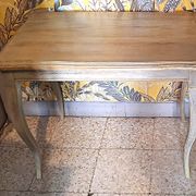 Rectangular coffee table in solid wood, painted and patinated with gold, 1950s