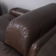 Pair of vintage 1970s brown leather armchairs designed by Ceriotti