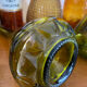 Vintage green glass carafe