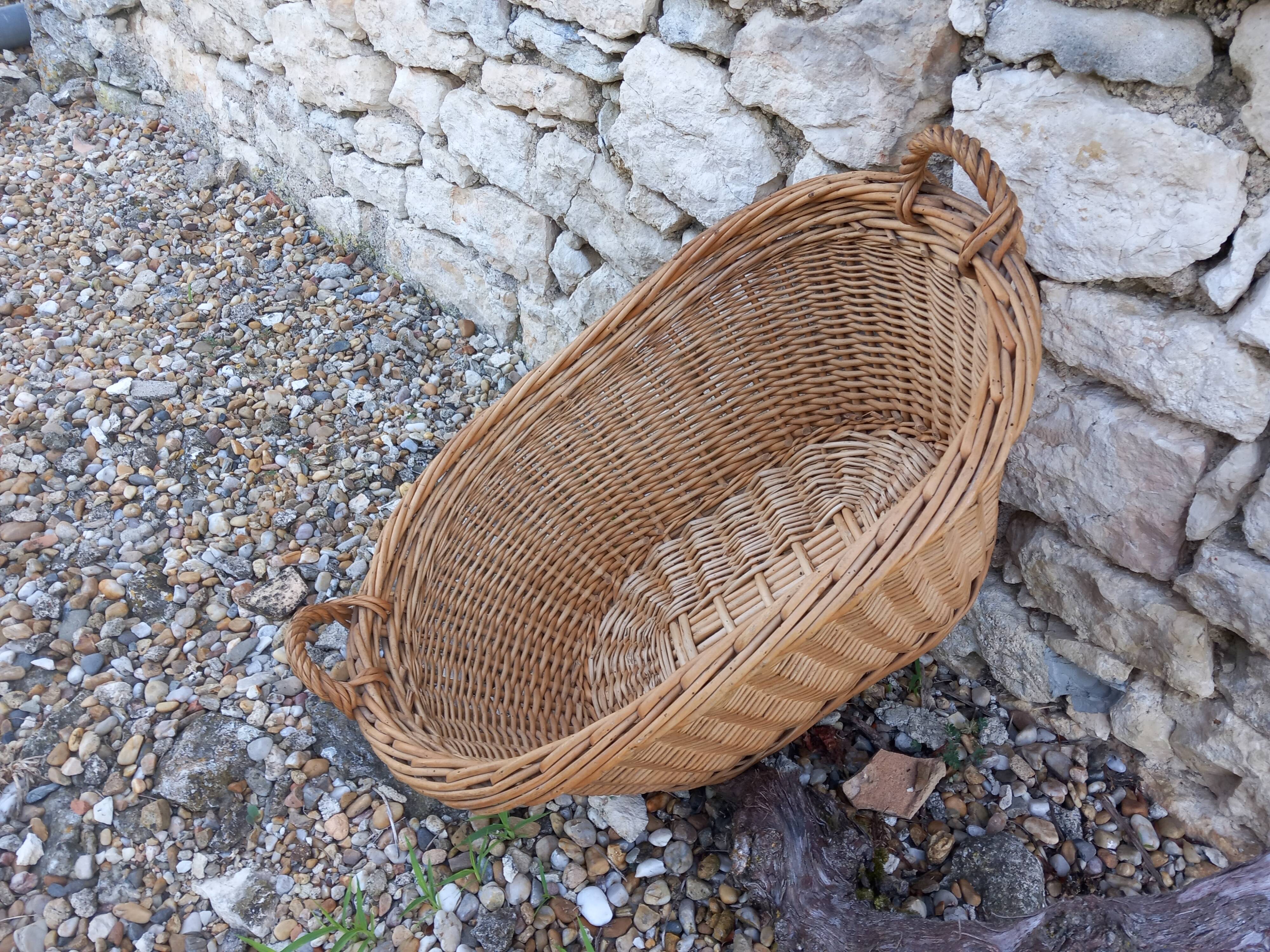 Handmade wicker laundry basket