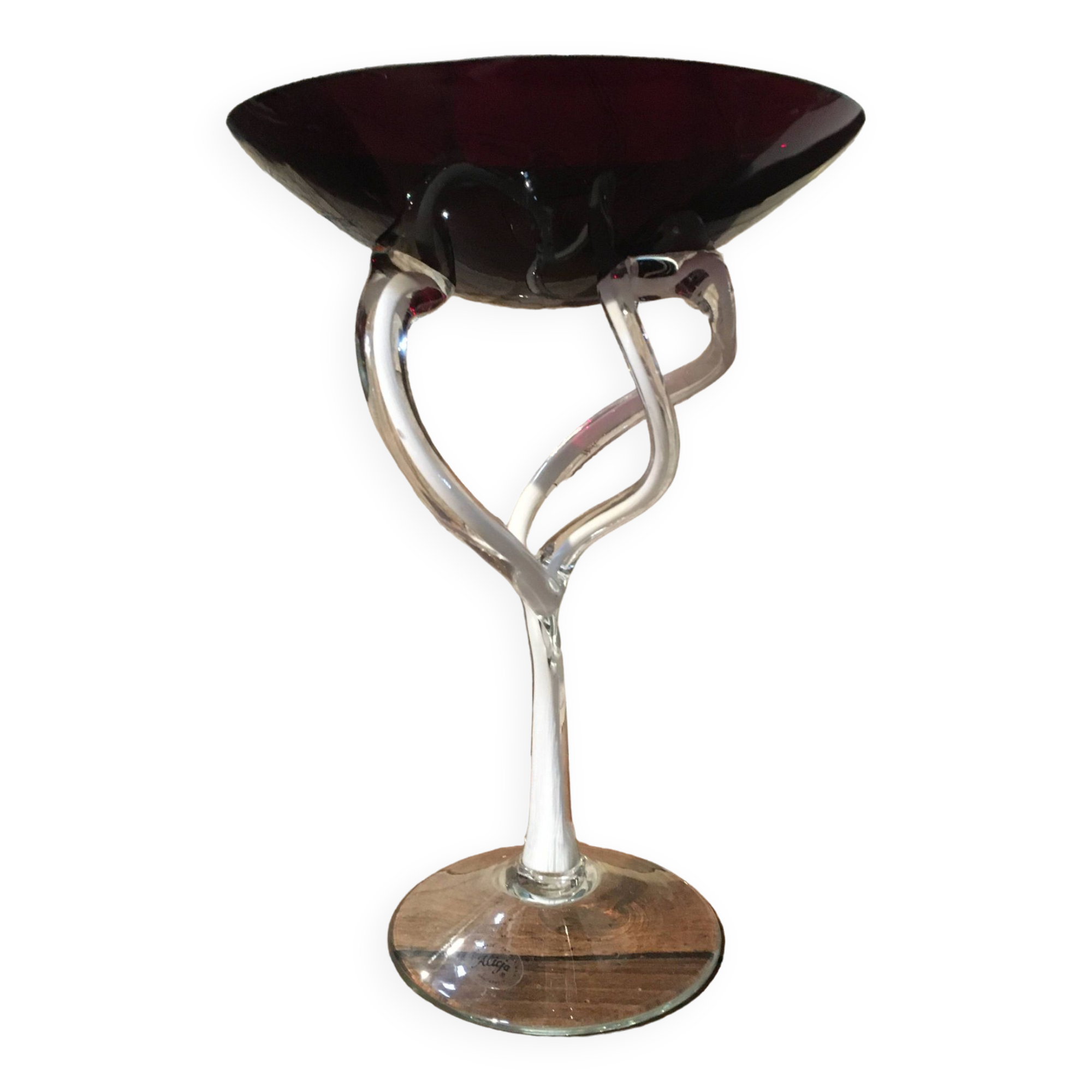 Stretched glass bowl "Alicja" Poland 70s