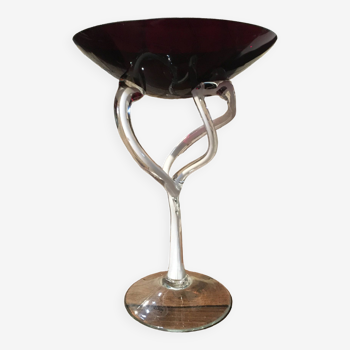 Coupe en verre étiré "Alicja" Pologne années 70