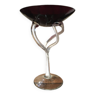 Coupe en verre étiré "Alicja" Pologne années 70