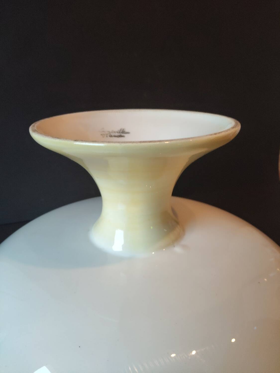 Vintage Lunéville compote dish with exotic fruit decoration from the 1960s.