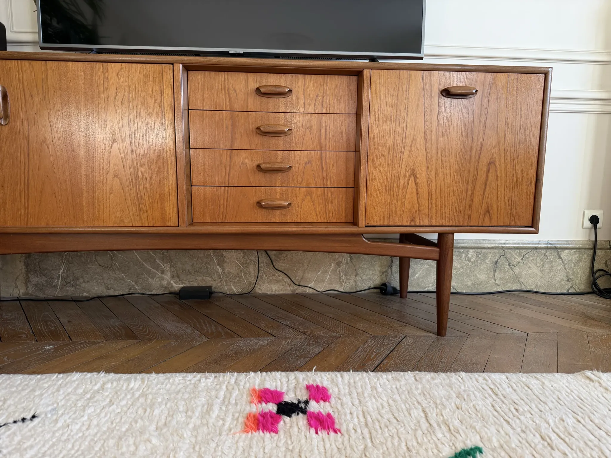 Vintage Scandinavian teak sideboard by G Plan, 1960.