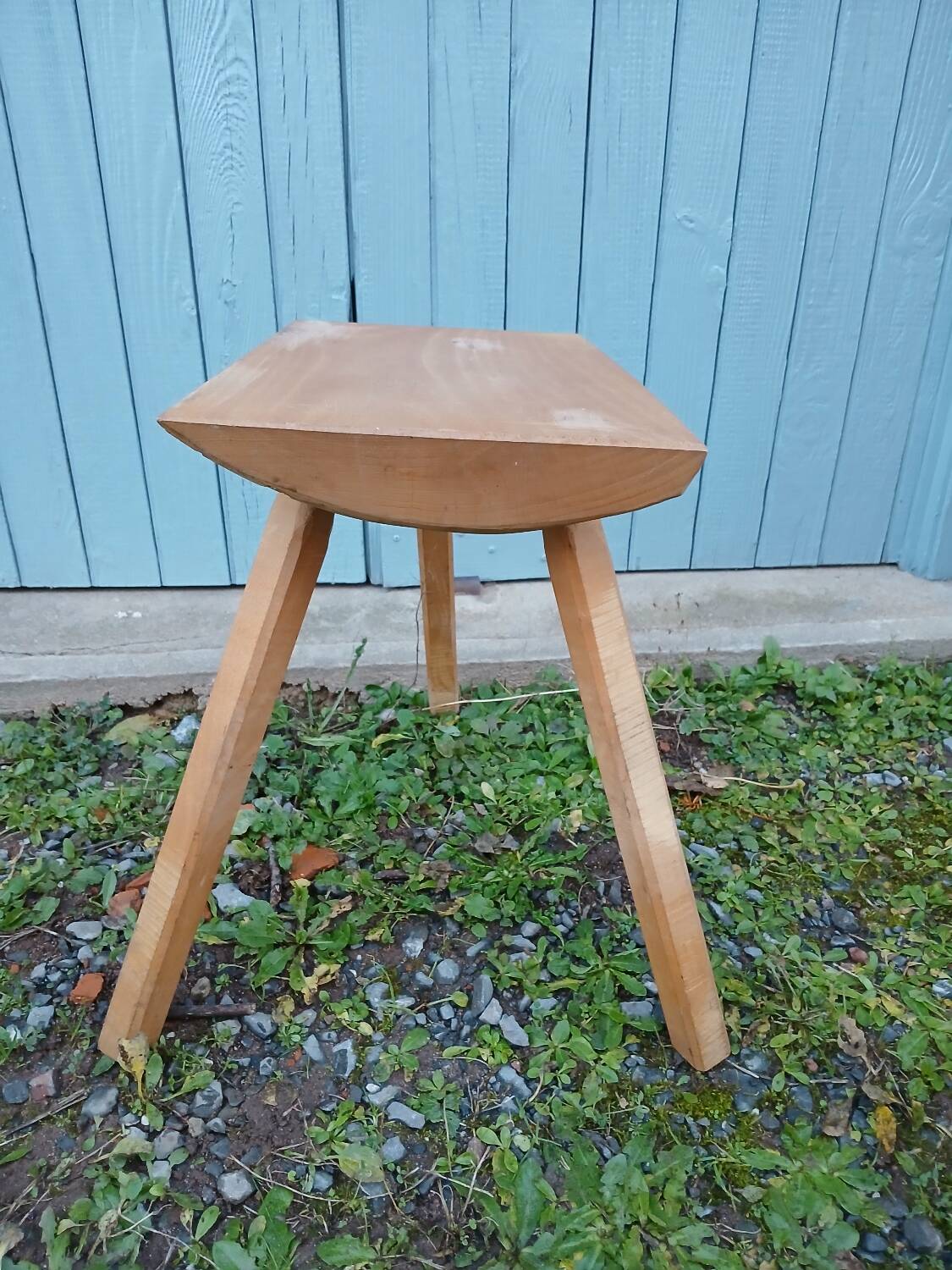 Antique wooden tripod stool