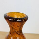 Vintage amber Biot bubbled glass vase