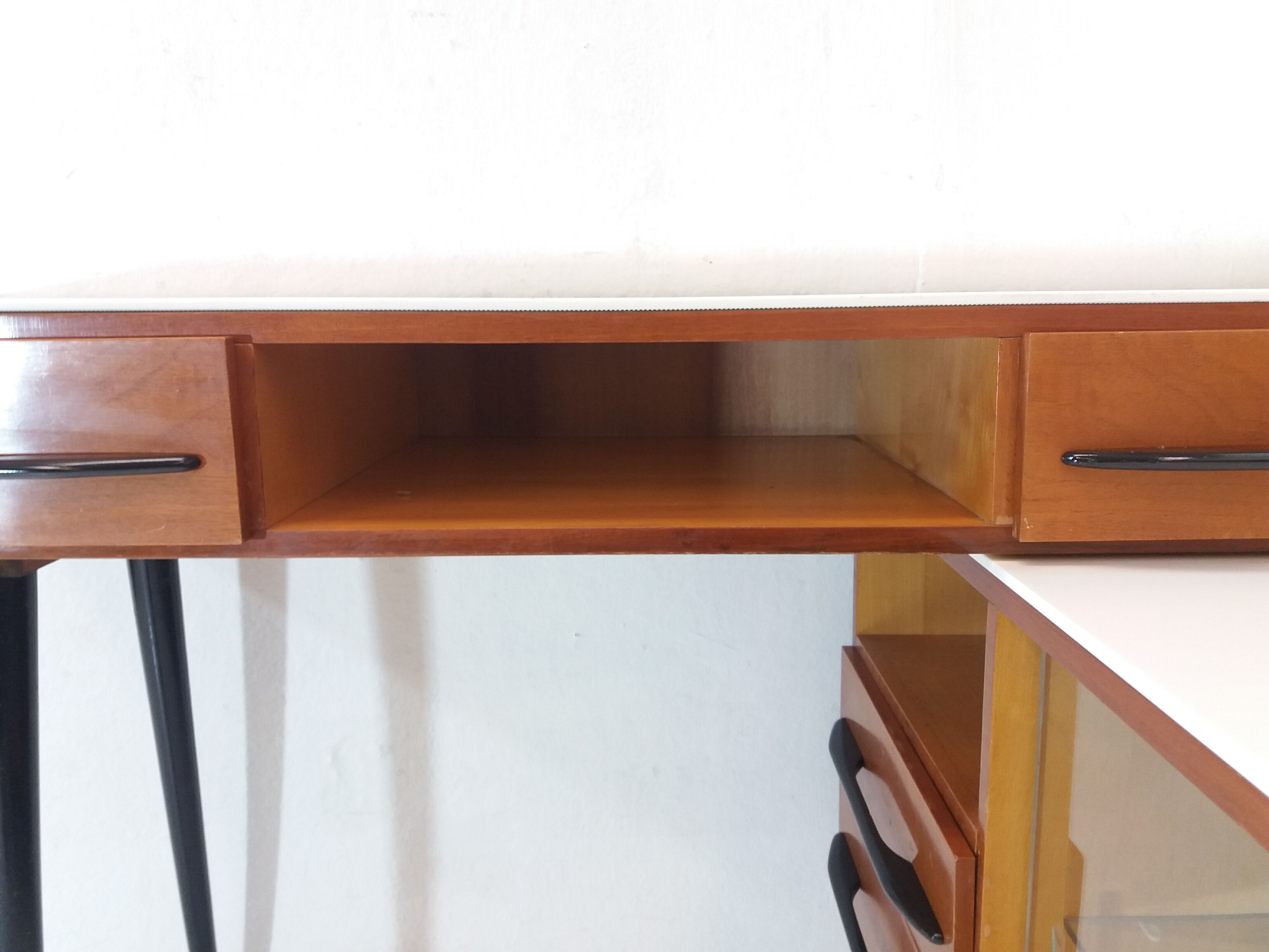 Chest of drawer and writing desk designed by Mojmít Požár, 1960's.