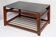 Mid-century Swedish coffee table, black glass and teak wood, 1960s.