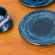 Vallauris blue and pink coffee service
