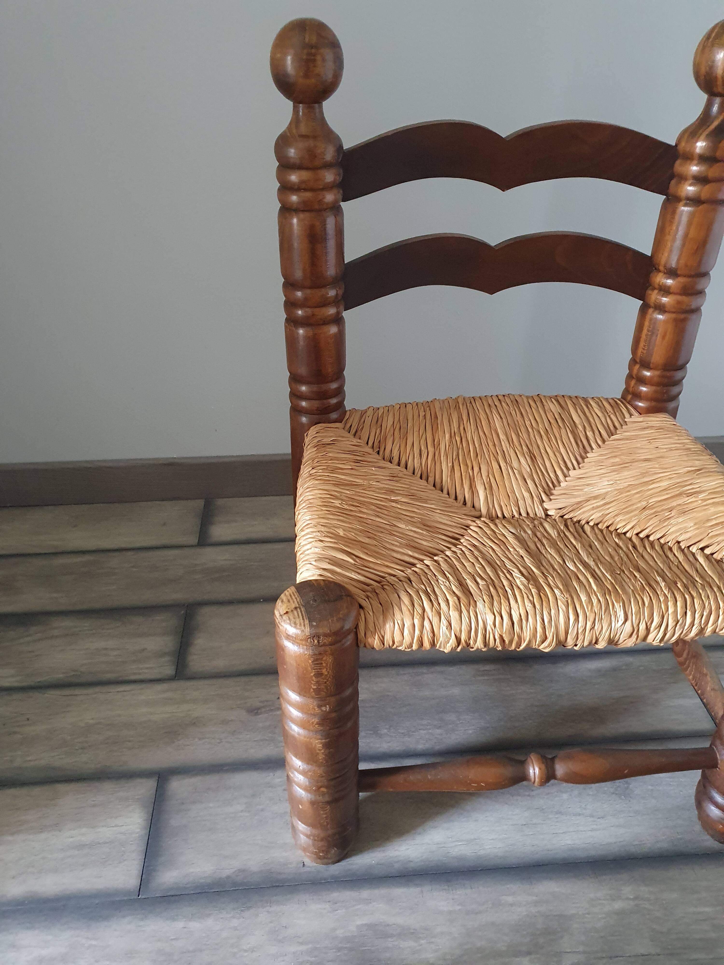 Straw chair and stool