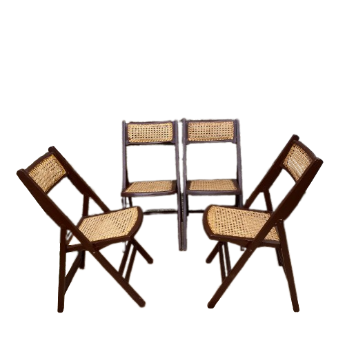 Vintage folding chairs wood and canning