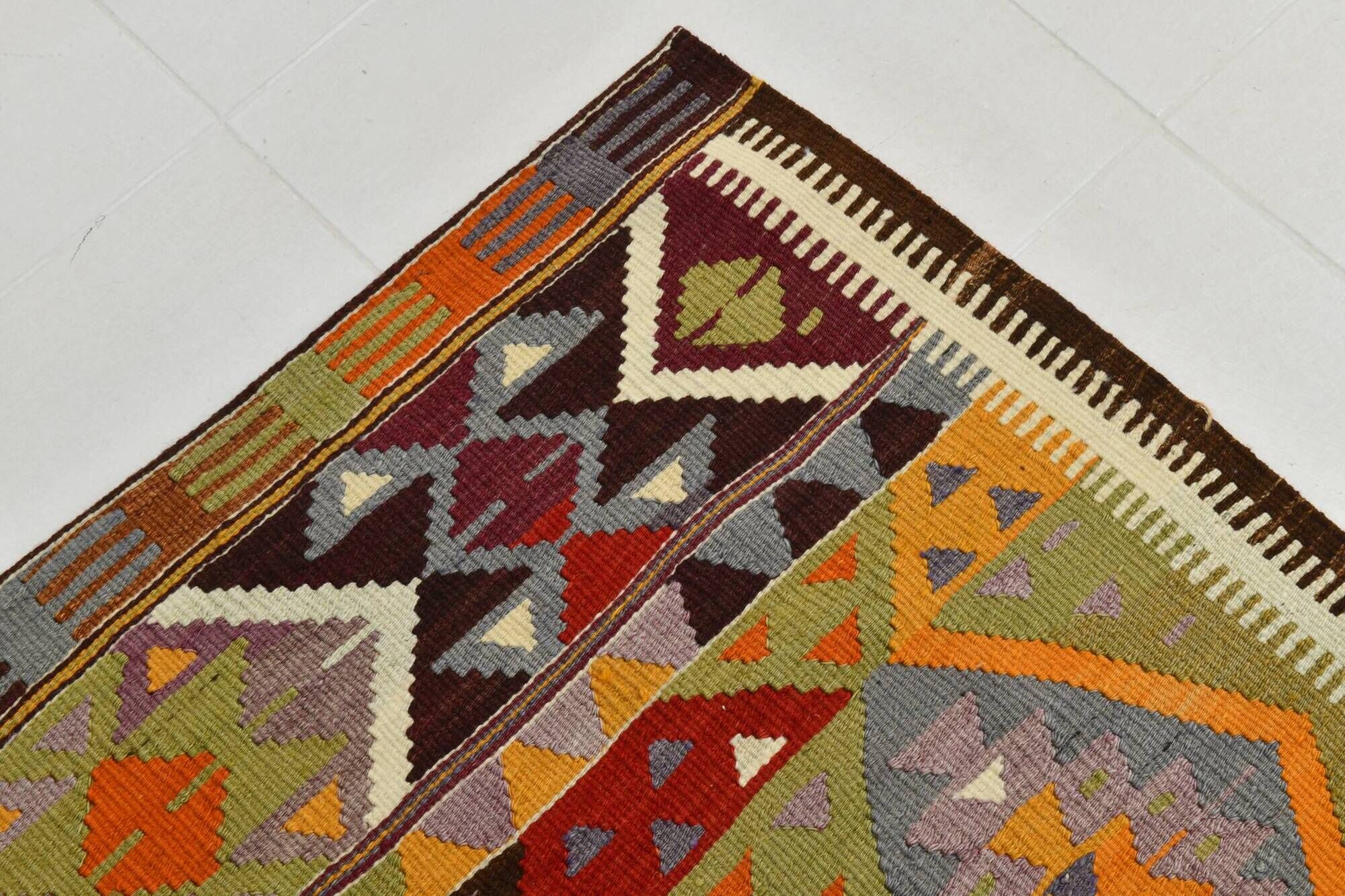 5x8 Soft Colors Persian Kilim Rug, Oushak Area Rug, 157x255Cm