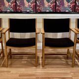 Set of 4 armchairs stamped Hans Wegner "Scandinavian design" 1960.