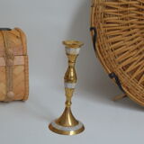 Candle holder in mother-of-pearl and brass
