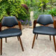 Pair of wooden armchairs