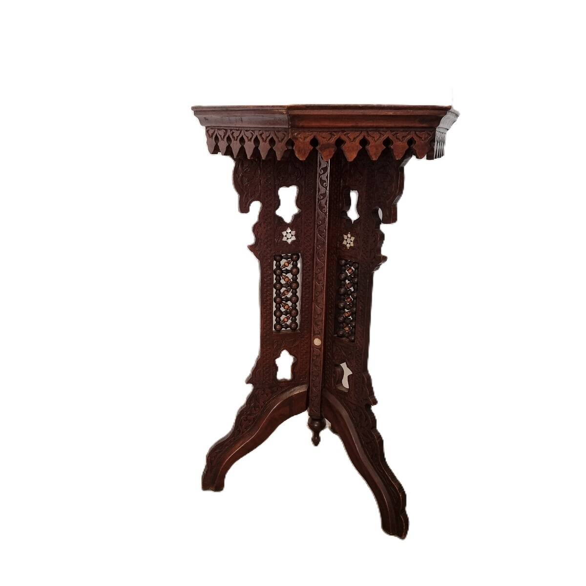 Table d'appoint syrienne antique avec nacre, début des années 1900