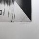 Minimalist abstract engraving in black and white by Terry Haass, 1960s.