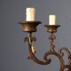 Antique bronze metal chandelier with 6 lights, Netherlands, 20th century.