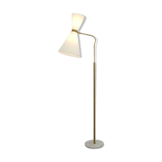 Lampadaire années 50 en marbre et laiton