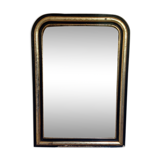 Black and gold Louis-Philippe mirror - 73 X 52 cm
