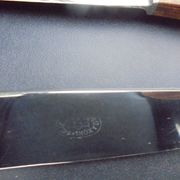 12 table knives vintage handle wood (rosewood) stainless steel blades