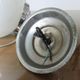 Hanging lamp Bauhaus white opaline ball and chrome metal 30 40 years