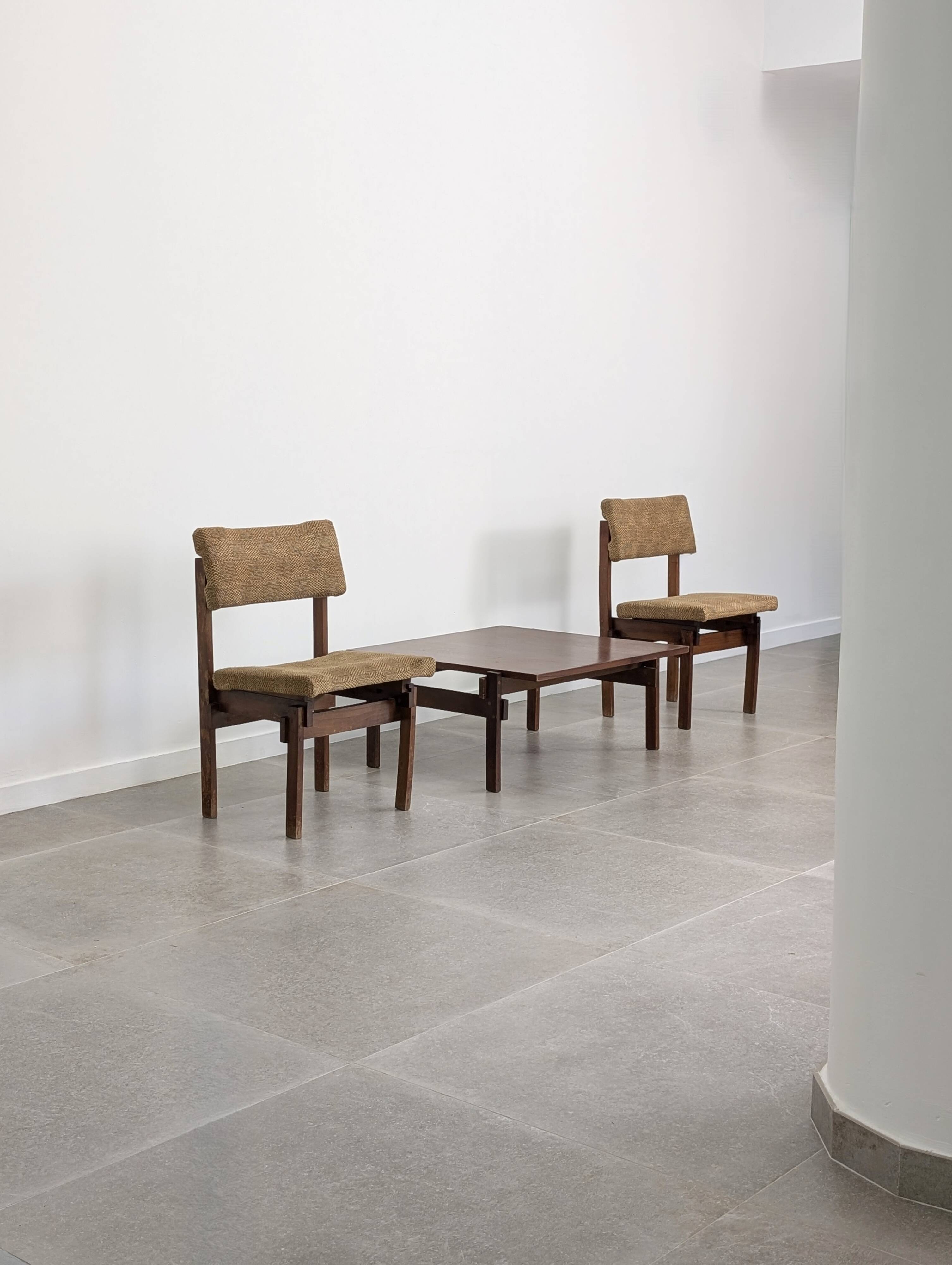 Pair of Rietveld Style Chairs with Adjustable Seat and Backrest, 1950s