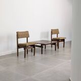 Pair of Rietveld Style Chairs with Adjustable Seat and Backrest, 1950s