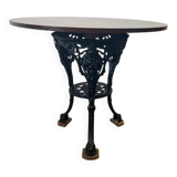 Table bistrot ronde française vintage avec cadre en fonte