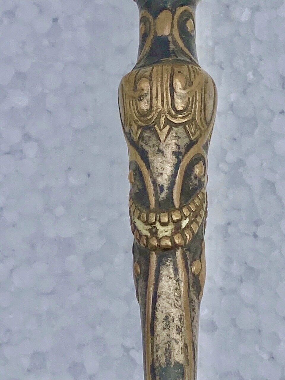 Pair of candlesticks old decor medallion a l antique signed F.Barbedienne