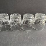 3170 – 4 verres à whisky – cristal taillé