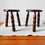 Pair of antique tripod stools