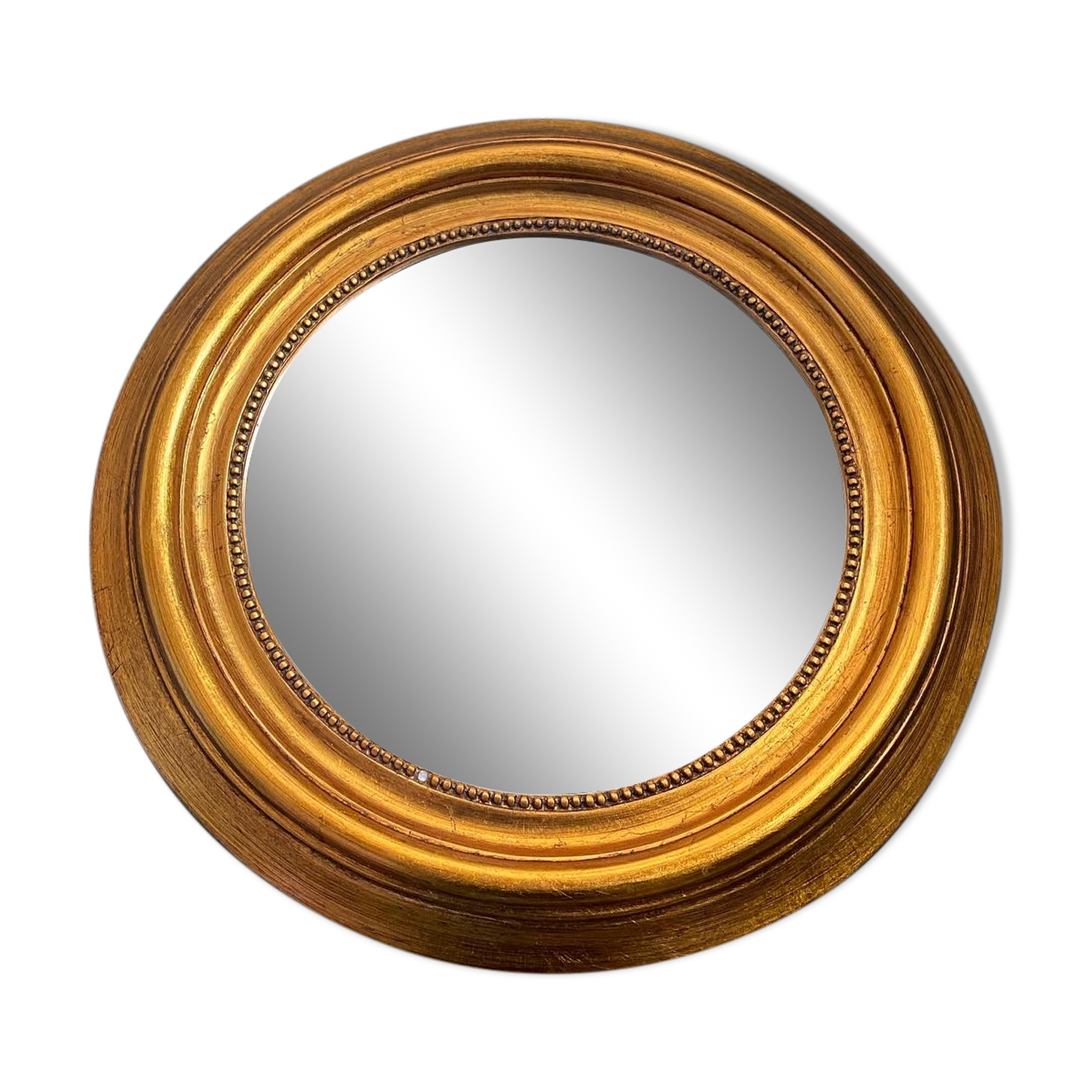 Vintage round gold mirror