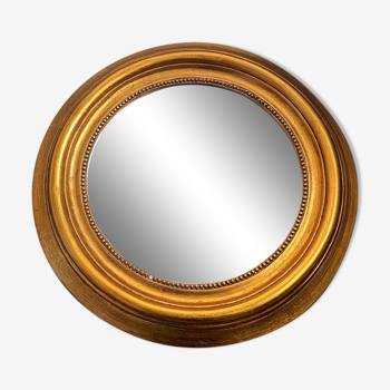 Miroir doré rond vintage